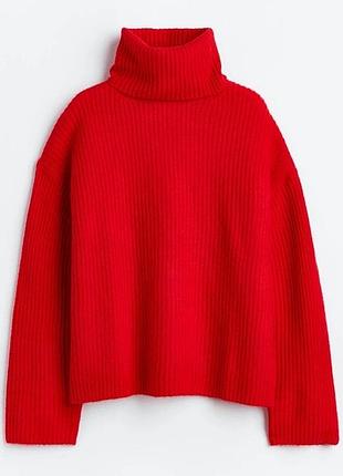 Червоний светр h&m з горловиною 5