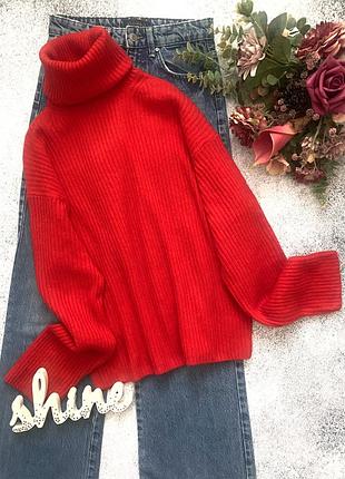 Червоний светр h&m з горловиною 7