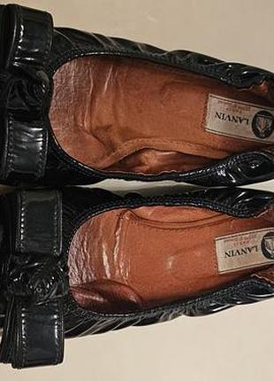 Балетки жіночі lanvin чорні лакована шкіра