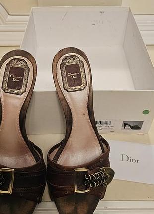 Жіночі сабо christian dior вінтажні шкіряні коричневі, 39 розмір