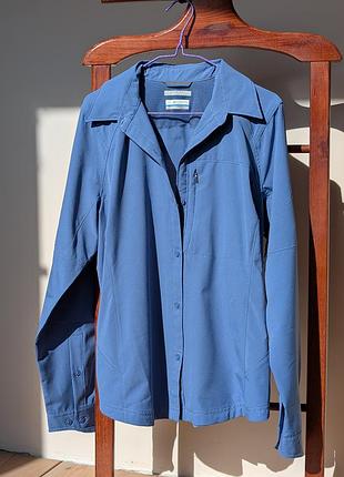 Женская треккинговая рубашка columbia silver ridge long sleeve bluebell