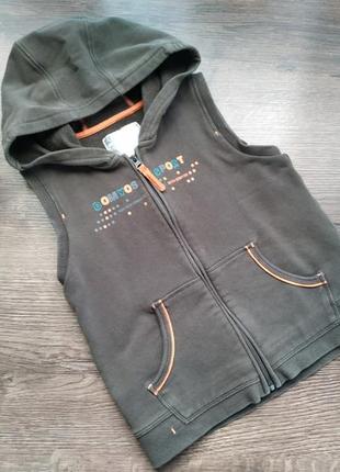 Жилетка безрукавка котоновая на микрофлисе для мальчика 3-4 года