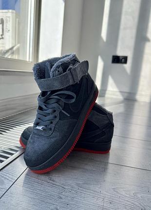 Кросівки nike air високі зимові з хутром сірі 38 розмір