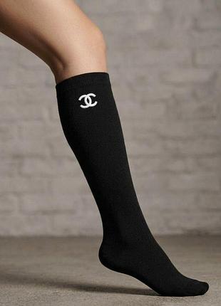 Шкарпетки жіночі chanel теплі кашемір чорні 36-41