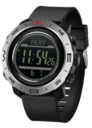 Тактические мужские часы sanda 5106 black-silver с водонепроницаемостью 5 atm и подсветкой