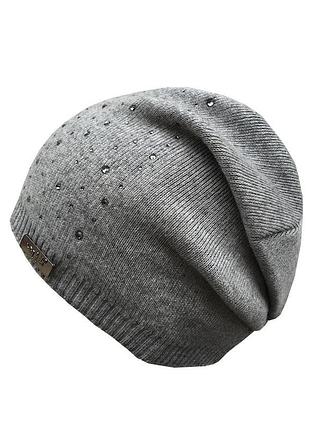 Кашемировая шапка  бини diamond slouchy beanie miz collection швейцария