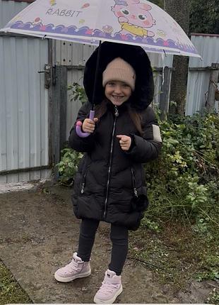 Пуховик для дівчинки зимовий чорний