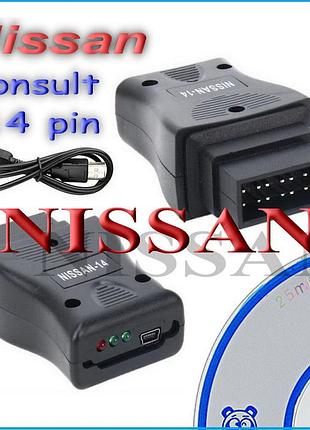 Діагностичний obd адаптер nissan consult 2 14 pin usb чип ft232rq