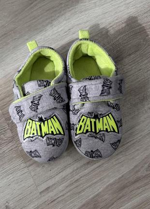 Дитячі кімнатні капці batman сірі з салатовим