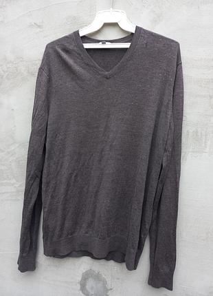 Мужской пуловер кофта шерстяной wool от известного японского бренда uniqlo l
