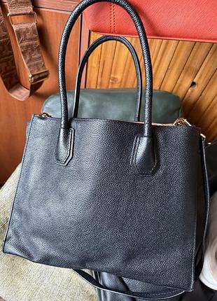 Шкіряна сумка тоут michael kors mercer large black / оригінал