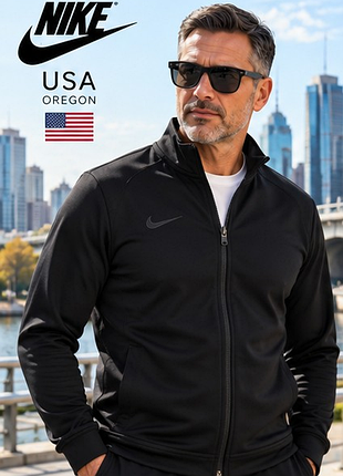 Мужская спортивная кофта nike dri-fit черная m 48 – олимпийка на молнии, тренировочная, running, оригинальный стиль