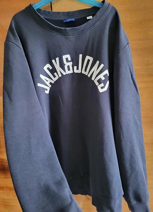 Світшот чоловічий jack & jones темно-синій з логотипом розмір m