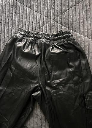 Zara штани брюки карго шкіряні 3