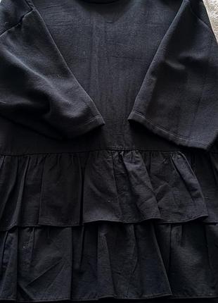 Жіноча сукня міді чорна з оборками zara