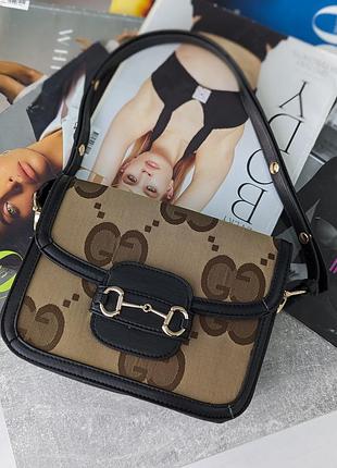 Gucci horsebit 1955 чорний моногам