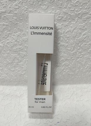 Тестер чоловічої парфумованої води louis vuitton l'immensité об’ємом 25 мл. це свіжий цитрусово-пряний аромат із нотами грейпфрута.