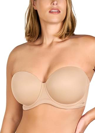 Телесный гладкий безшовный бюстгальтер бандо auden 36dd съемные бретели