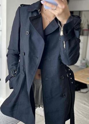 Жіночий тренч zara темно синій