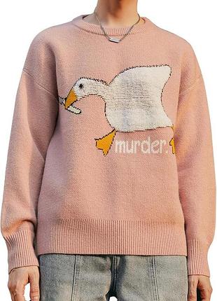 Оверсайз світшот murder goose duck knitted sweater 3