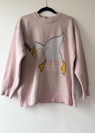Оверсайз світшот murder goose duck knitted sweater 2