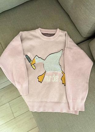 Оверсайз світшот murder goose duck knitted sweater