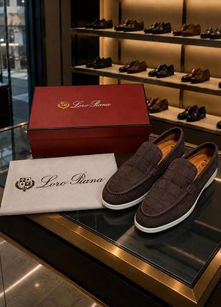 Лофери loro piana рептилія натуральна замш шоколад lof001