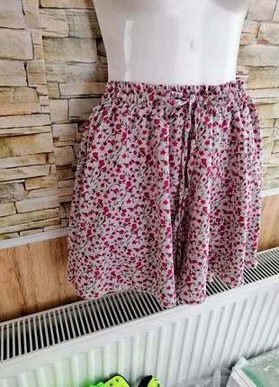 Літні шорти спідниця квітковий принт висока посадка легка тканина supersoft