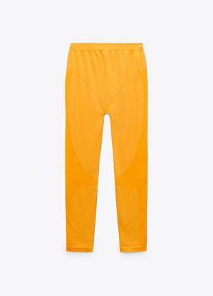 Яркие бесшовные леггинсы ярко-желтого цвета zara