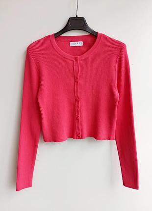 Женский укороченный кардиган в рубчик primark.