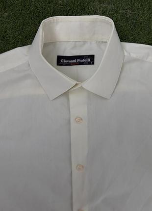 Чоловіча сорочка (slim fit) молочного кольору від бренду giovanni fratelli розмір s