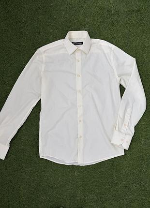 Чоловіча сорочка (slim fit) молочного кольору від бренду giovanni fratelli розмір s