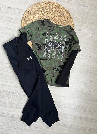 Комплект дитячий under armour, лонгслів та утеплені штани, зріст 110 см