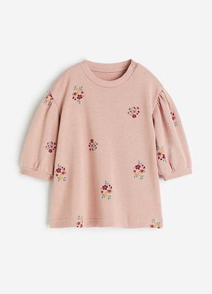 Утеплена бавовняна дитяча сукня плаття двунитка h&m hm для дівчинки