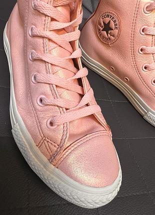 Рожеві блискучі кеди converse 6