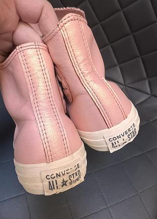 Рожеві блискучі кеди converse 5