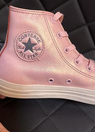 Рожеві блискучі кеди converse 2