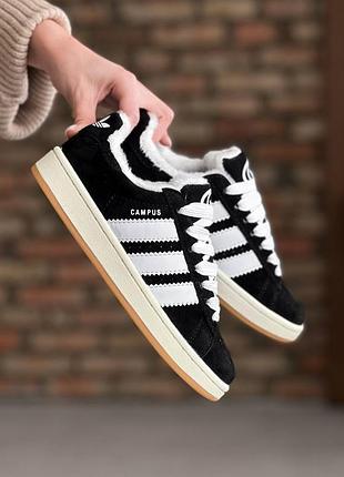 Жіночі зимові кросівки adidas campus fur winter хутро