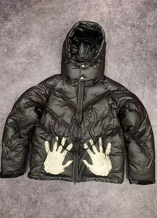 Mertra puffer jacket black grey