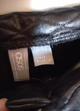 Черная стеганая мини-юбка под кожу asos. 3