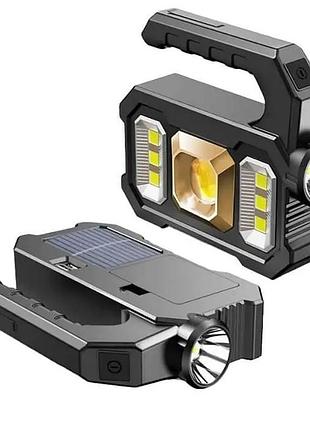 Аккумуляторный прожектор torch kj-208t с солнечной панелью, 17×14,5 см