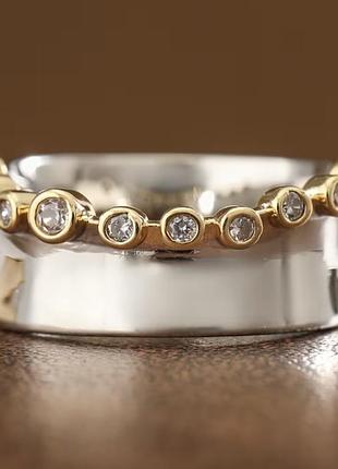 💍 винтажное кольцо с двухцветными цирконами — элегантное украшение  стильное женское кольцо