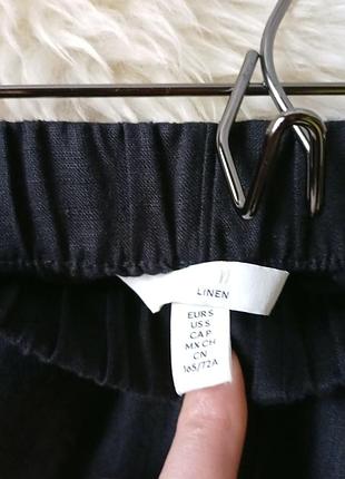 Льняные черные брюки палаццо h&amp;m 3