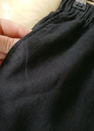 Льняные черные брюки палаццо h&amp;m 6
