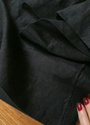Льняные черные брюки палаццо h&amp;m 4