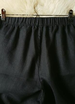 Льняные черные брюки палаццо h&amp;m 7