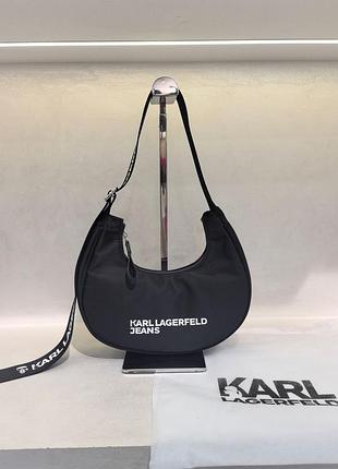 Сумка жіноча karl lagerfeld jeans чорна тканинна