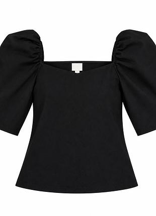 Жіноча блуза h&m чорна з рукавами буфами
