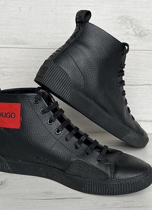 Чоловічі високі шкіряні кросівки кеди hugo boss zero hito