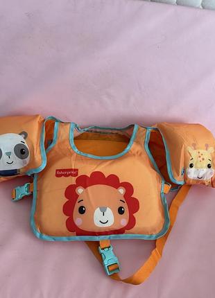 Дитячий жилет для плавання з нарукавниками bestway fisher-price swim pal (18-30 кг)